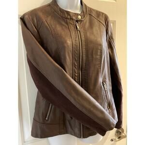 Style & Co Faux Leather Moto Jacket – Women’s Size M